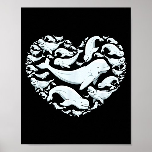Beluga Whales Valentine Days For Kids Boy Girl Men Poster (Vorne)