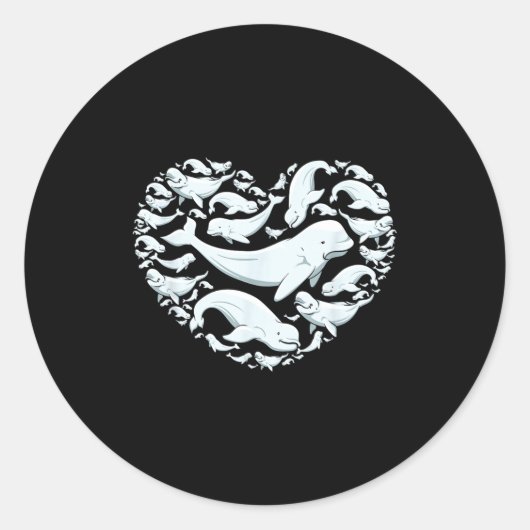 Beluga Whales Valentine Days For Kids Boy Girl Men Runder Aufkleber (Vorderseite)