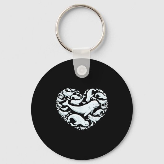 Beluga Whales Valentine Days For Kids Boy Girl Men Schlüsselanhänger (Vorderseite)