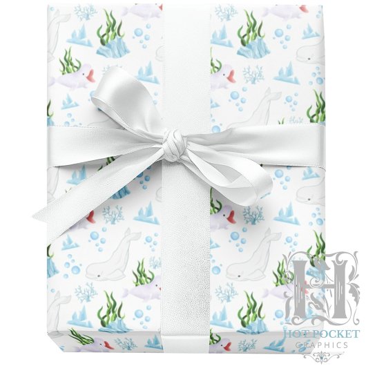 Beluga Whales Wrapping Paper Geschenkpapier
