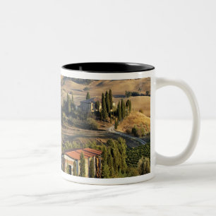 Belvedere-Haus am Sonnenuntergang, San Quirico Zweifarbige Tasse