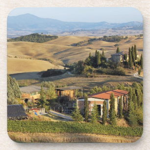 Belvedere-Haus bei Sonnenuntergang, San Quirico d' Untersetzer