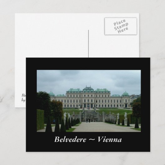 Belvedere Palace Postkarte (Vorne/Hinten)