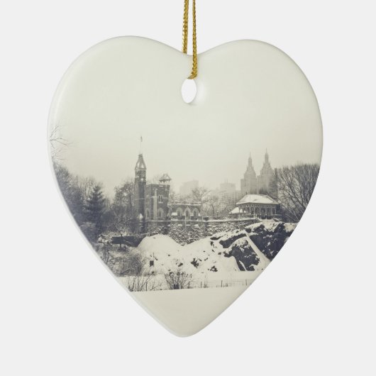 Belvedere-Schloss im Winterurlaub Keramik Ornament (Rechts)