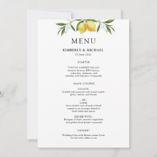 Bemale Gemälde-Limonen Grünzeug Hochzeitsmenü Einladung