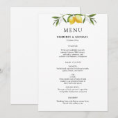 Bemale Gemälde-Limonen Grünzeug Hochzeitsmenü Einladung (Vorne/Hinten)