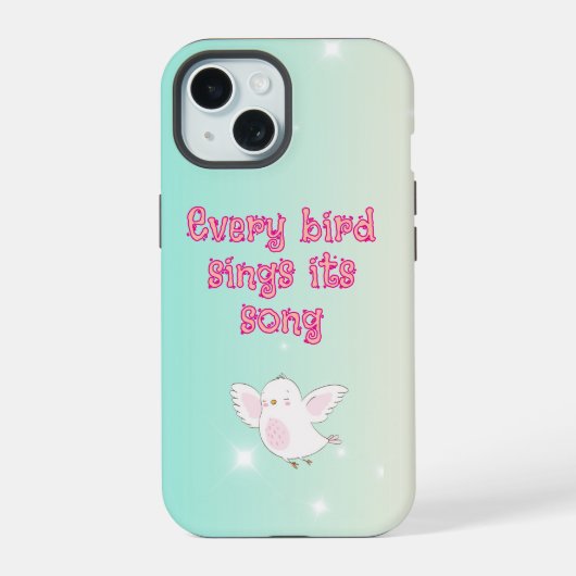 Bemale Handyhülle mit Vogel bemalt iPhone 15 Hülle (Rückseite)