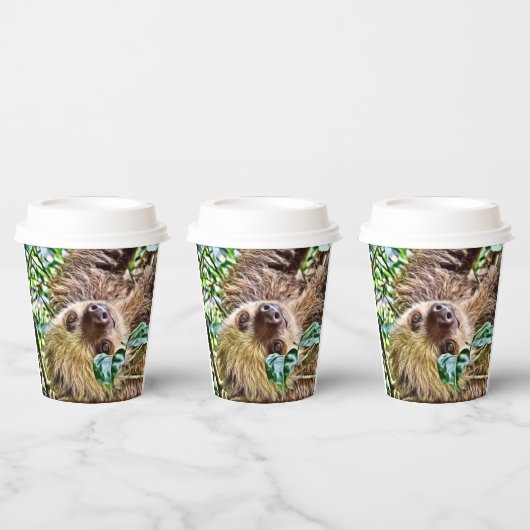 bemalt Sloth Square Pappbecher (Multi)