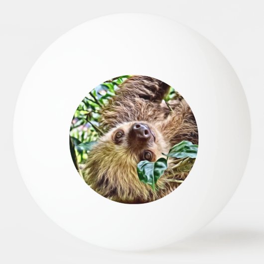 bemalt Sloth Tischtennisball (Vorderseite)