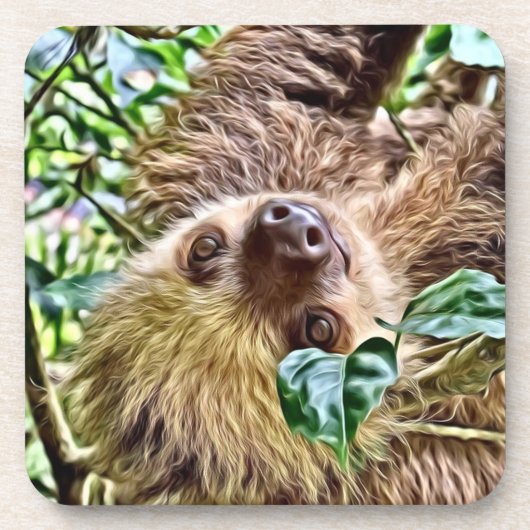 bemalt Sloth Untersetzer (Vorderseite)