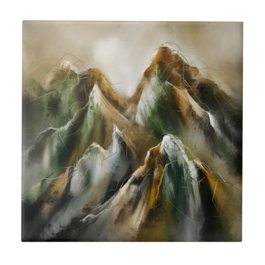 Bemalte Berge Fliese (Vorderseite)