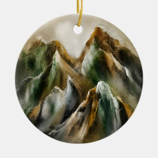 Bemalte Berge Keramik Ornament (Vorne)