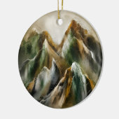 Bemalte Berge Keramik Ornament (Links)