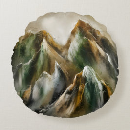 Bemalte Berge Rundes Kissen