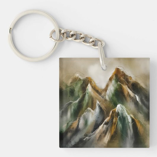 Bemalte Berge Schlüsselanhänger (Vorderseite)