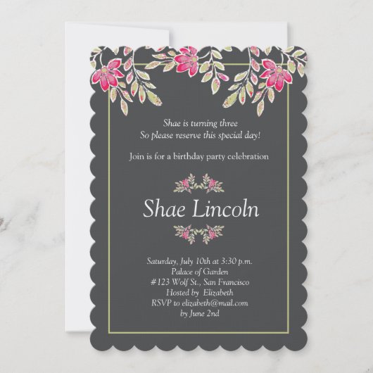 bemalte Blätter Einladung (Vorderseite)