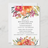 bemalte Blume Bridesmaids Luncheon Hochzeit Einladung (Vorderseite)