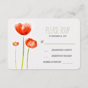 bemalte Blume Hochzeit RSVP-Karte RSVP Karte