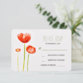 bemalte Blume Hochzeit RSVP-Karte RSVP Karte (Stehend Vorderseite)