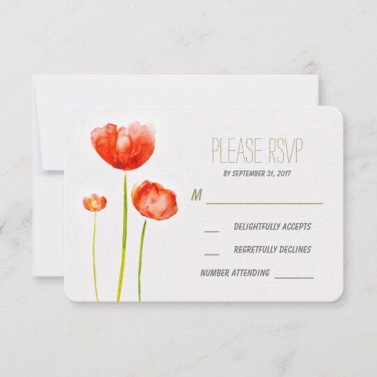 bemalte Blume Hochzeit RSVP-Karte RSVP Karte (Vorderseite)