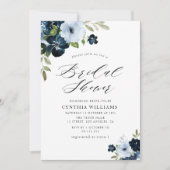 bemalte Blumenmeere und hellblaues Brautparty Einladung (Vorderseite)