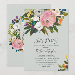 Bemalte Blumenparty Einladung