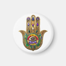 Bemalte Gold Hamsa Amethyst Rubin Drittes Auge Magnet
