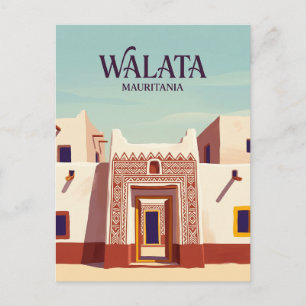 Bemalte Häuser von Walata Mauretanien Postkarte