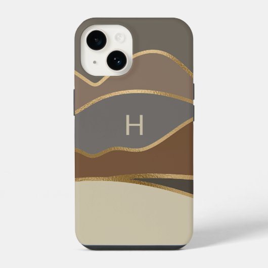Bemalte Hügel mit Monogramm iPhone Hülle (Rückseite)
