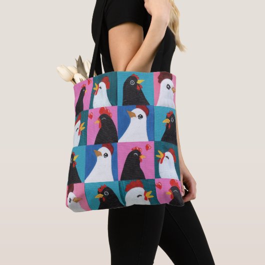 Bemalte Hühner-Tasche Tasche (Von Nahem)
