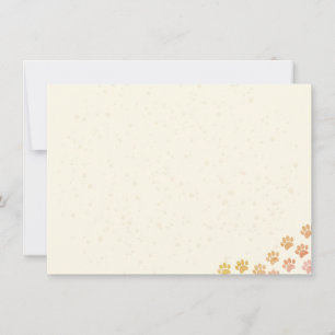 Bemalte Hundepfotenabdrücke Aquarell Blank Creme  Mitteilungskarte