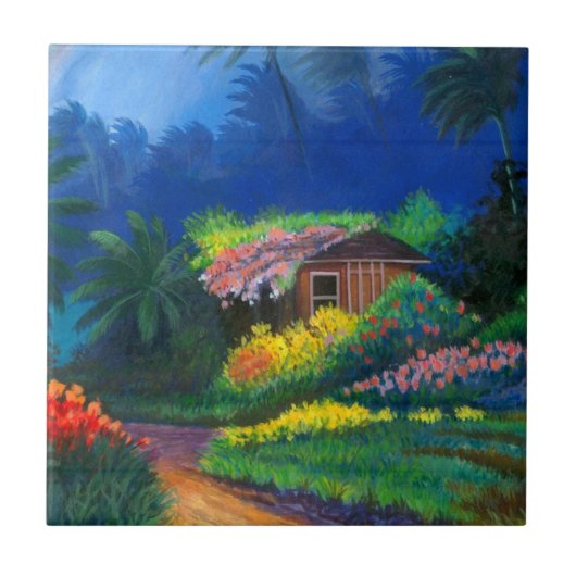 Bemalte Insel-Hüttenfliese Fliese (Vorderseite)