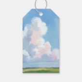Bemalte Landschaft Blaue Himmel Wolke Hochzeitsgun Geschenkanhänger (Rückseite)