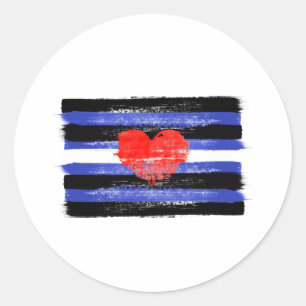BEMALTE LEDER-Pride-Flagge und -Symbol Runder Aufkleber