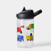 Bemalte Müllwagen Jungen Monogramm Trinkflasche (Links)