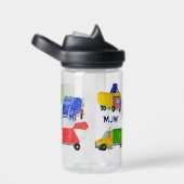 Bemalte Müllwagen Jungen Monogramm Trinkflasche (rechts)