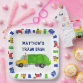 Bemalte Müllwagen Jungen Müll Bash Party Pappteller (Party)