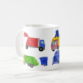 Bemalte Müllwagen Jungen Personalisiert Kaffeetasse (Vorderseite Links)