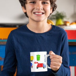 Bemalte Müllwagen Jungen Personalisiert Kaffeetasse