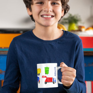Bemalte Müllwagen Jungen Personalisiert Kaffeetasse