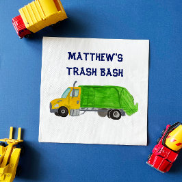 Bemalte Müllwagen Jungen Personalisiert Serviette