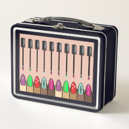 Bemalte Nägel Metall Brotdose