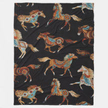 Bemalte Ponys Flanelldecke