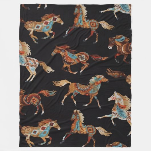 Bemalte Ponys Flanelldecke Fleecedecke (Vorderseite)