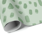 Bemalte Punkte Salbei Geschenkpapier (Rolleneckpunkt)