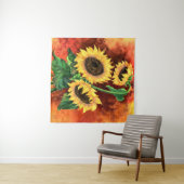 Bemalte Sonnenblumen Wandteppich (Beispiel (Horizontal))