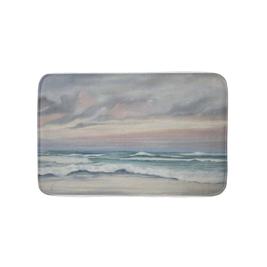 Bemalte Strand Szene Badezimmer Matte (Vorderseite)