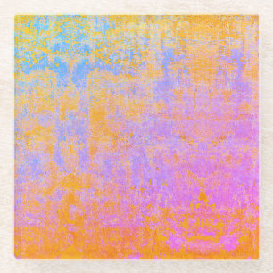 bemalte Textur in Sonnenuntergangsfarben Glasuntersetzer