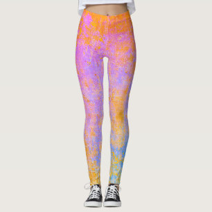 bemalte Textur in Sonnenuntergangsfarben Leggings
