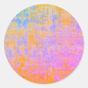 bemalte Textur in Sonnenuntergangsfarben Runder Aufkleber